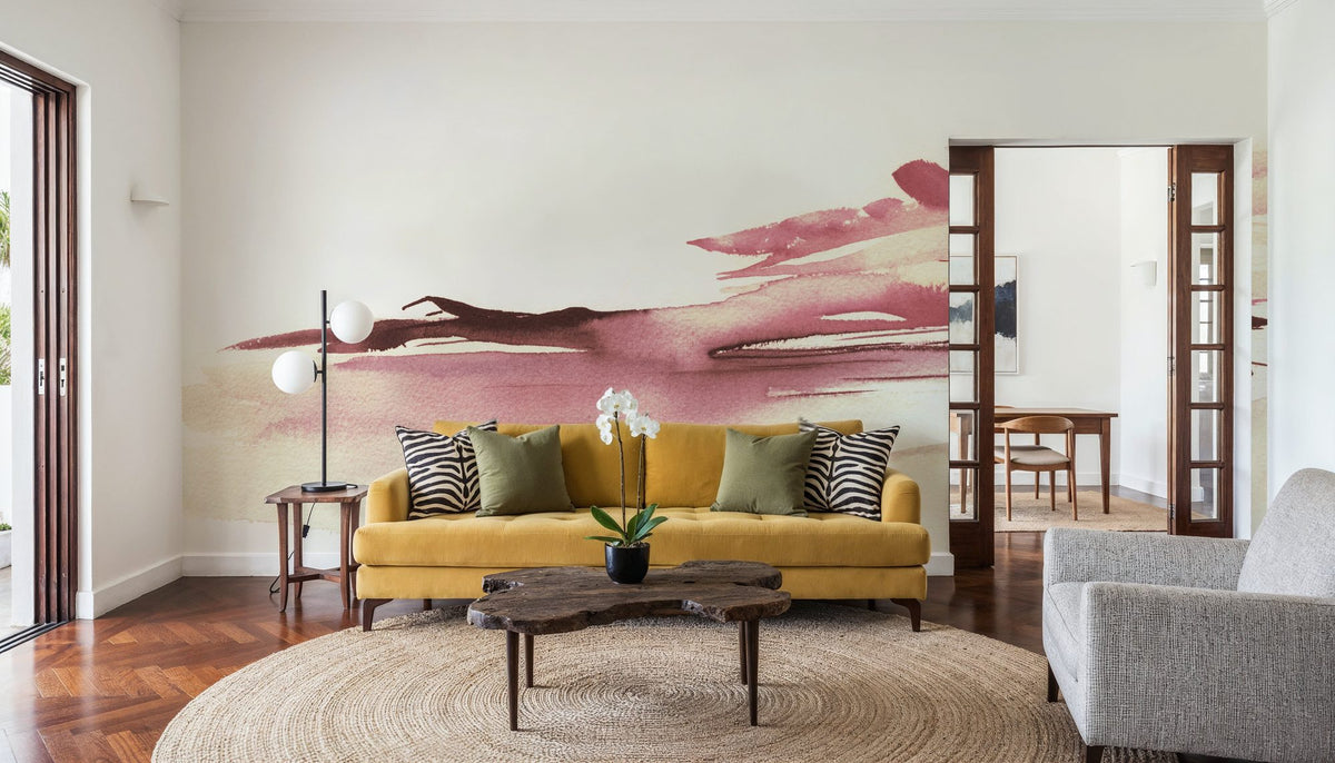 Pink Sunset Mural Wallpaper - room preview 02