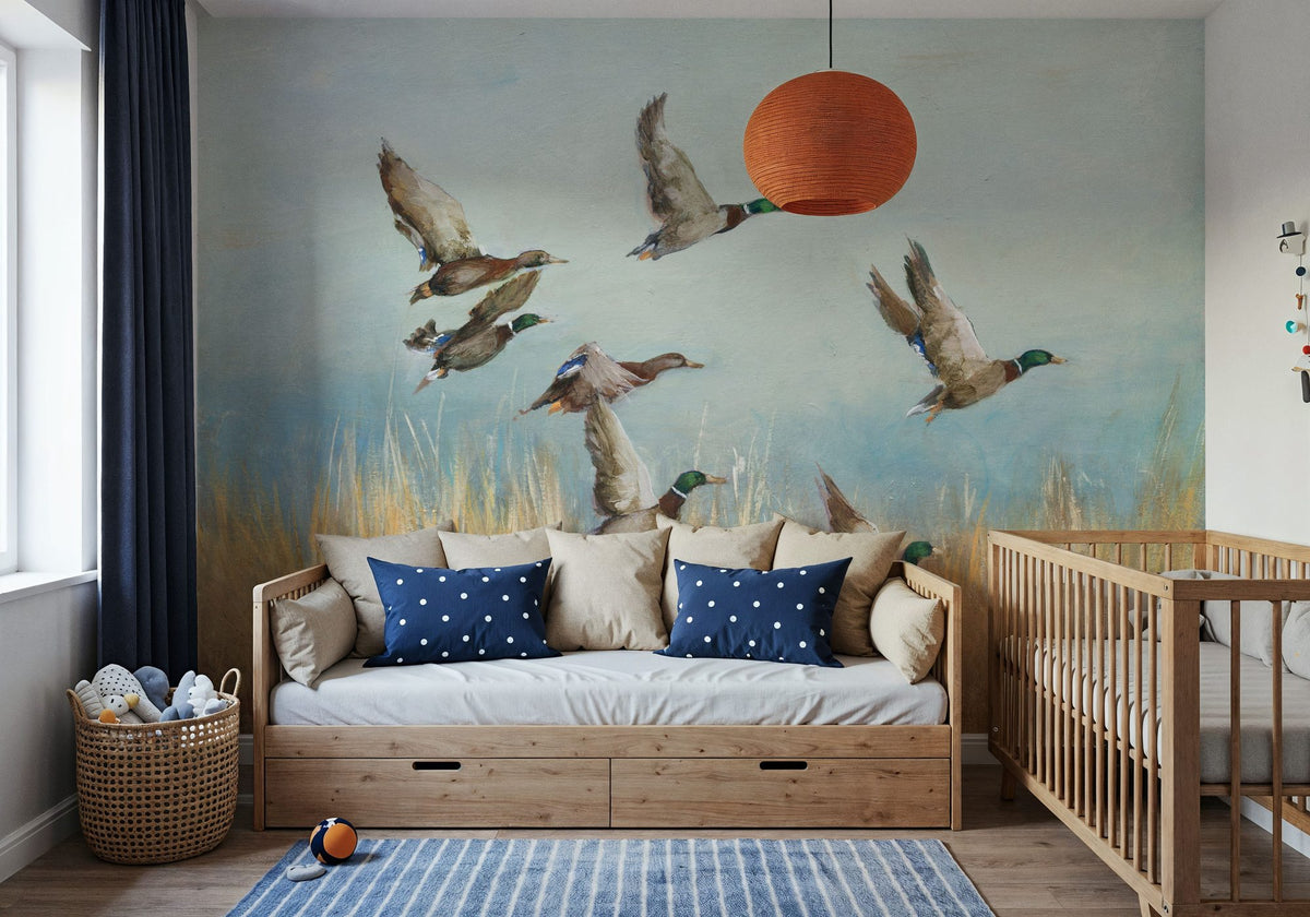 Autumn Flock Mural Wallpaper - room preview 02