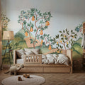 Orchard Reverie (no Animals), Sky Blue Mural Wallpaper - room preview 02
