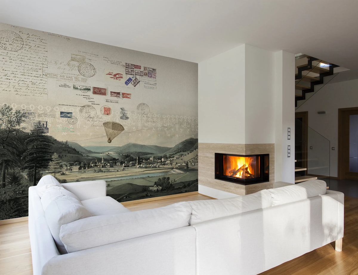 Tres Tintas STAMPS Mural Wallpaper - room preview 02