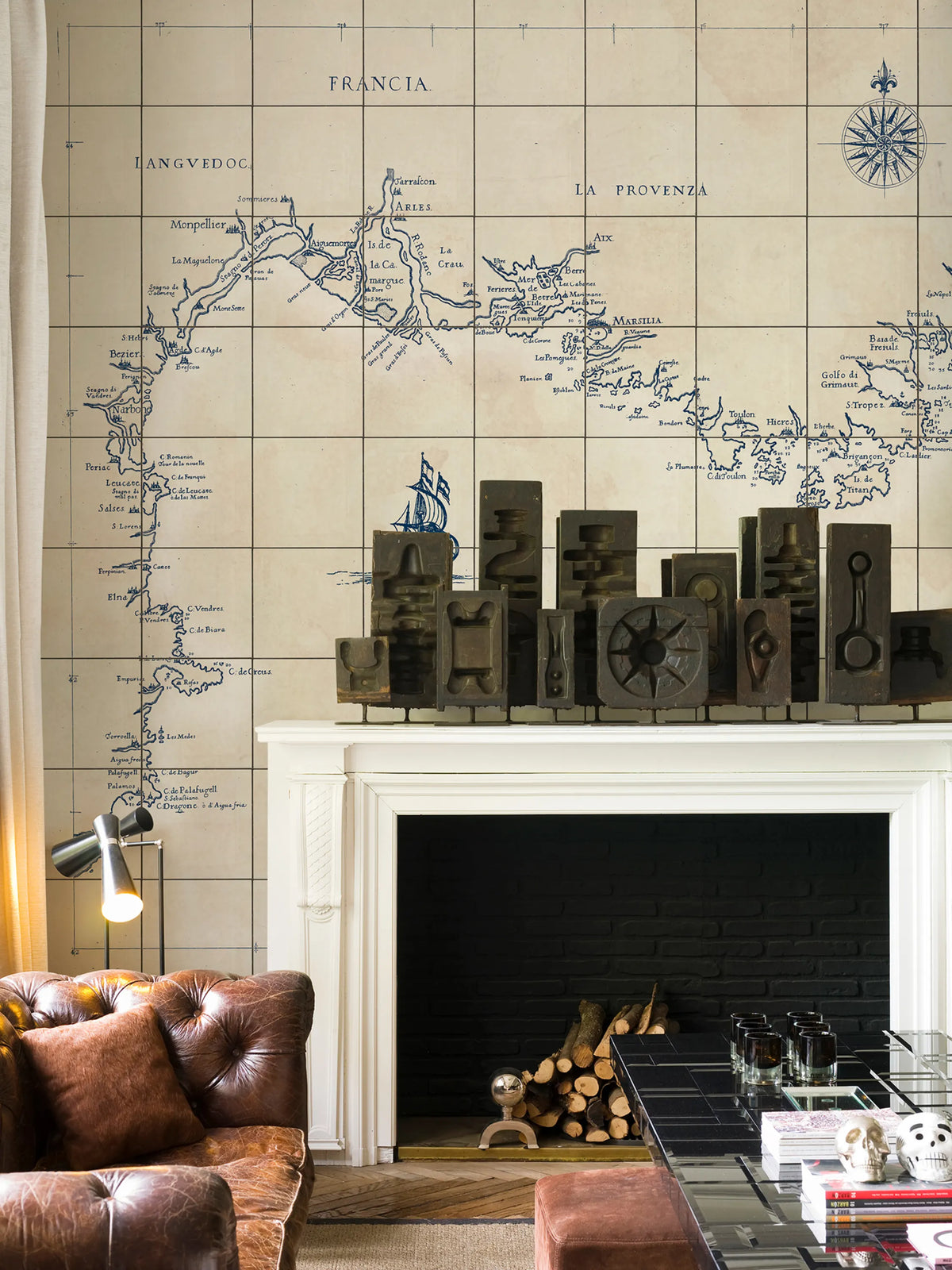 Tres Tintas CARELAGE MARIN Mural Wallpaper - room preview 02