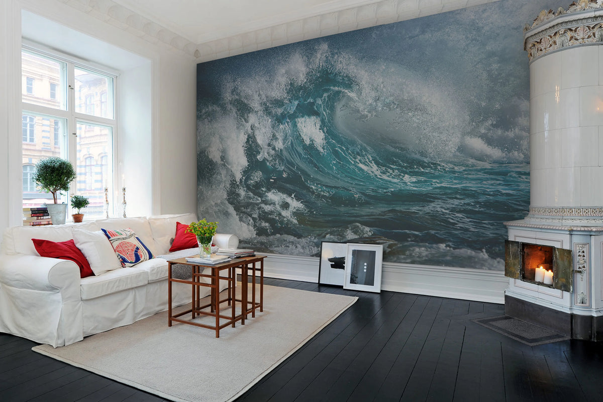 Wave Mural Wallpaper - room preview 02