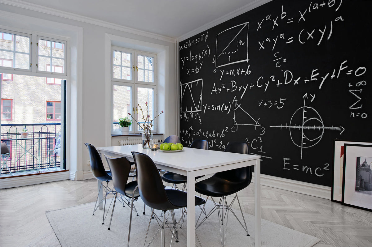 Black board Mural Wallpaper - room preview 02