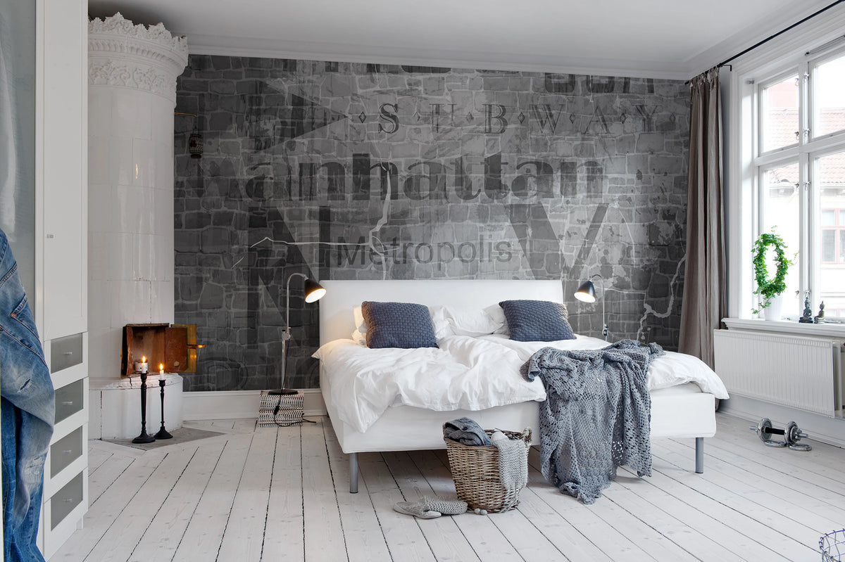 Stone Apple Mural Wallpaper - room preview 02