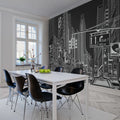 Cartoon City, Black Mural Wallpaper - room preview 02