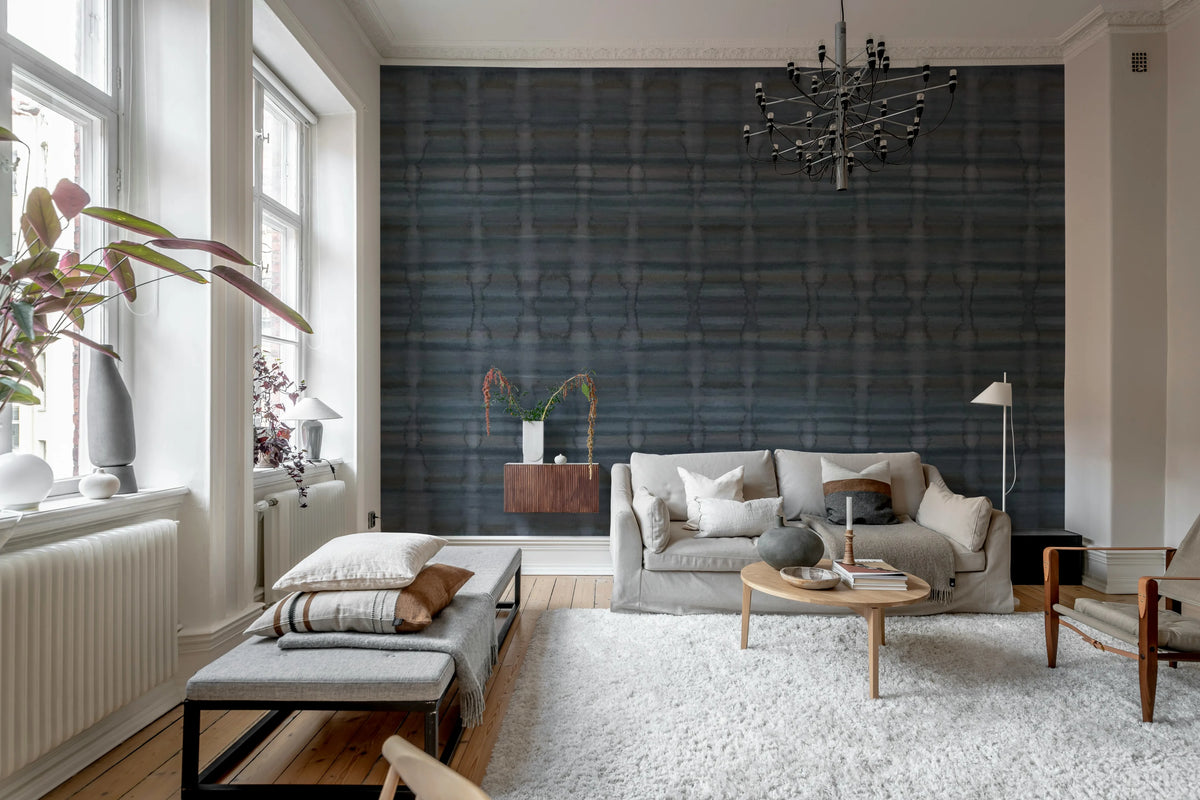 Watery Wall, Midnight Blue Mural Wallpaper - room preview 02