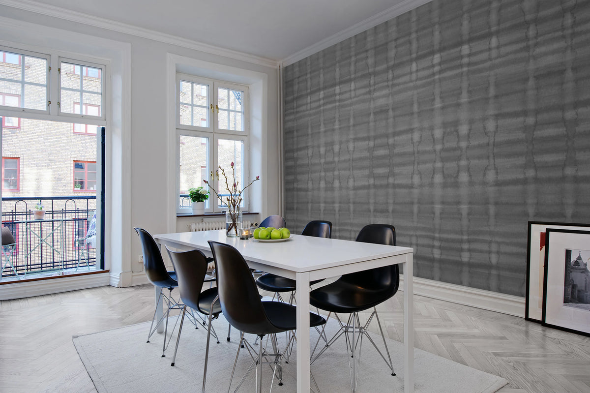 Watery Wall, Gray Mural Wallpaper - room preview 02