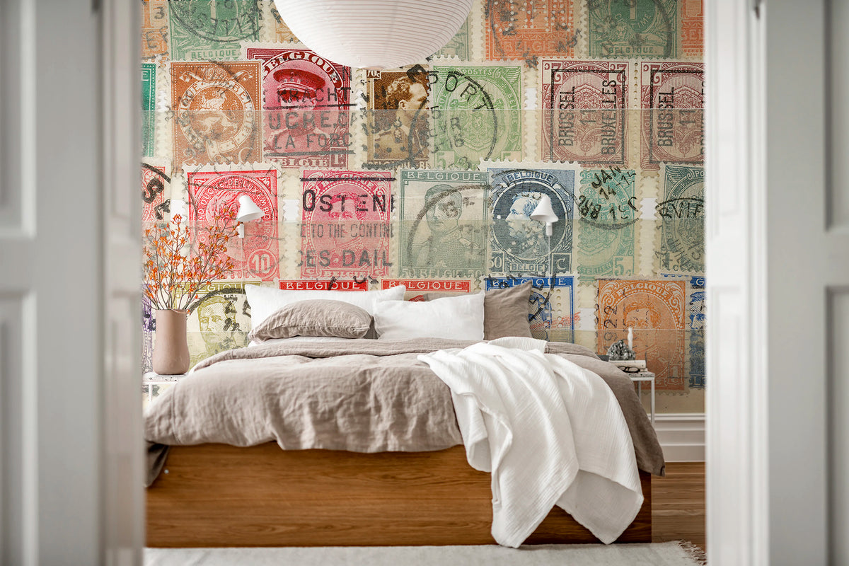Philatelist Mural Wallpaper - room preview 02
