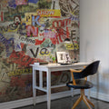 Newspaper Clippings Mural Wallpaper - room preview 02
