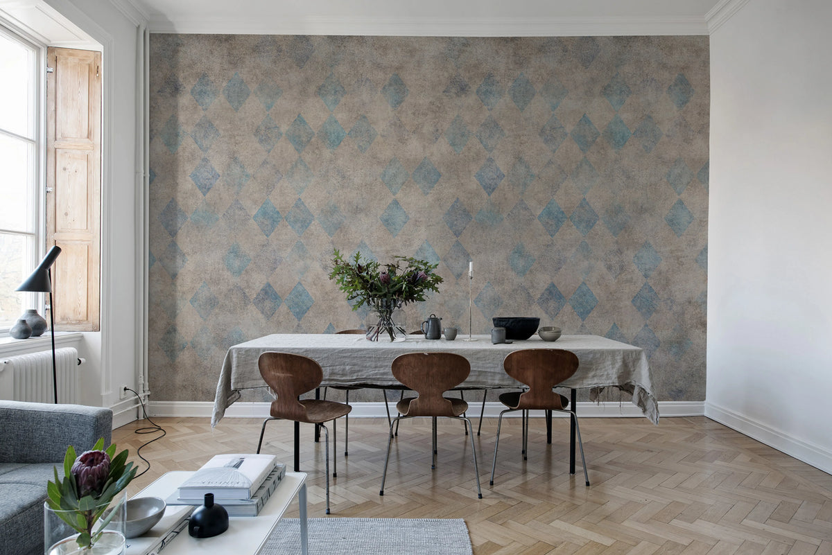 Patinated Diamonds Mural Wallpaper - room preview 02