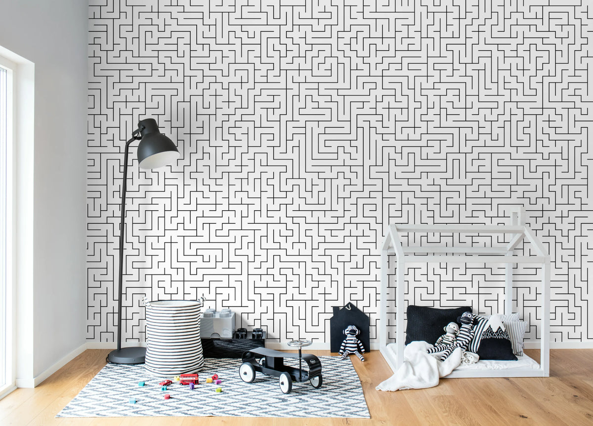 Maze Mural Wallpaper - room preview 02