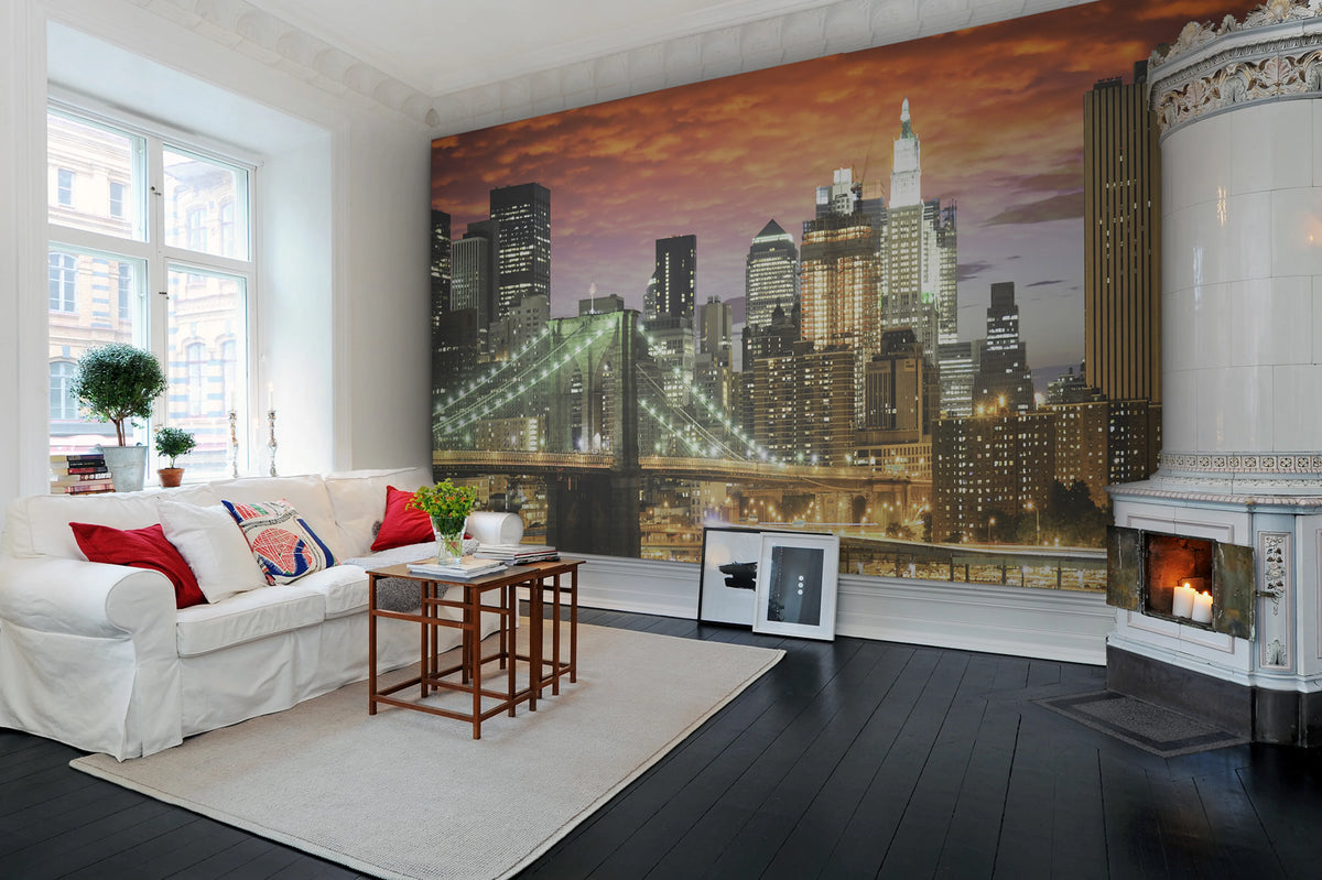 Brooklyn Bridge Mural Wallpaper - room preview 02