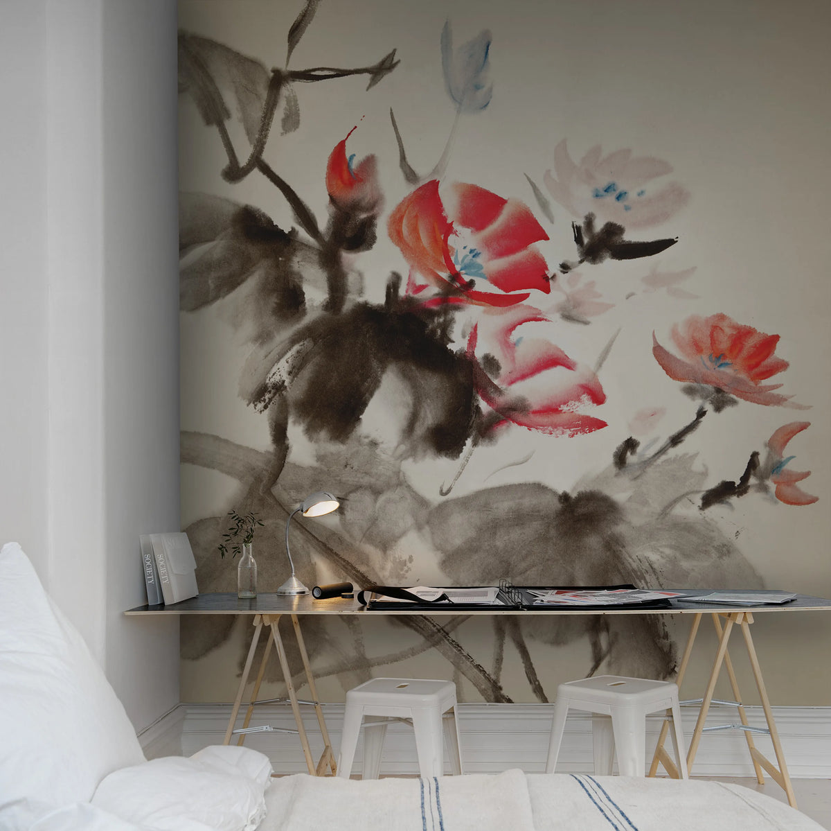 Asia in Bloom Mural Wallpaper - room preview 02