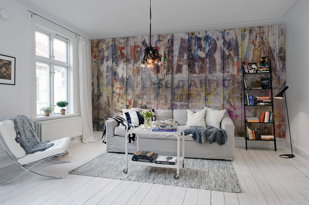 Graffiti on Boards Mural Wallpaper - room preview 02
