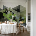 Fractal, Green Mural Wallpaper - room preview 02