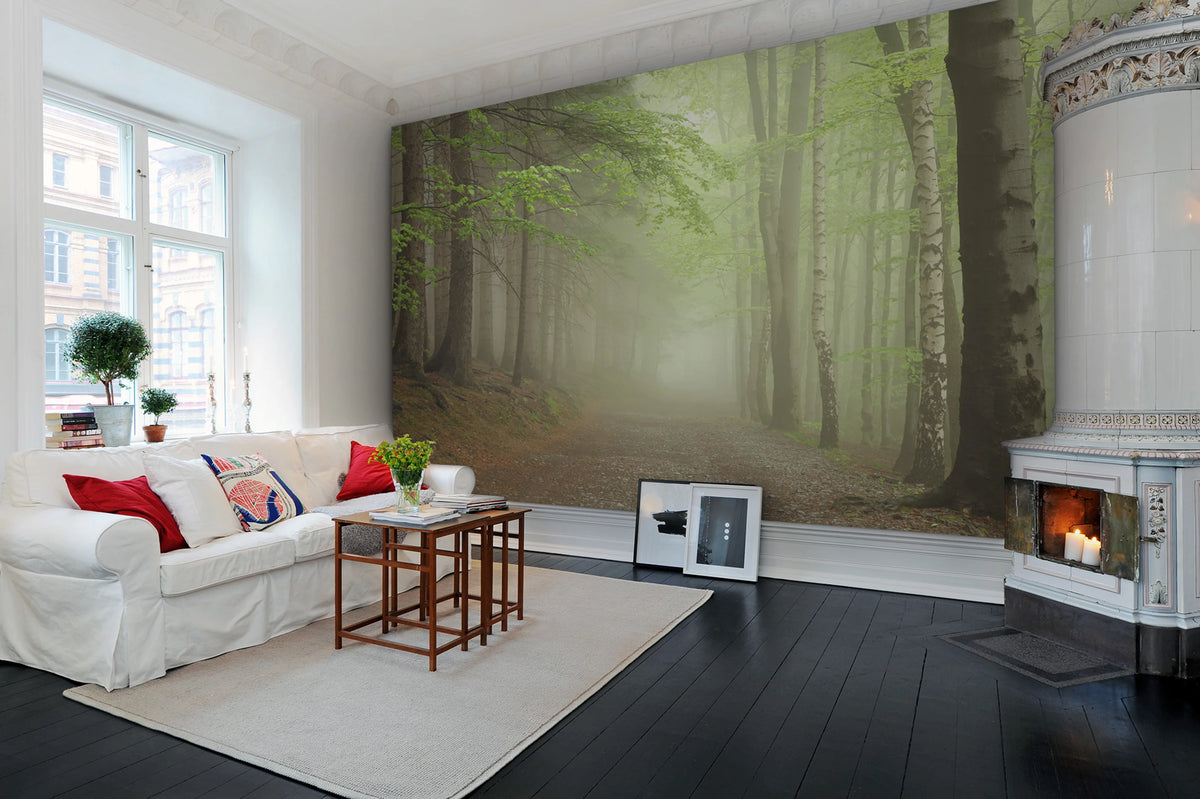 Forest Path Mural Wallpaper - room preview 02