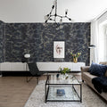 Flow, Dark Blue Mural Wallpaper - room preview 02
