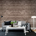 Horizontal Boards, Brown Mural Wallpaper - room preview 02