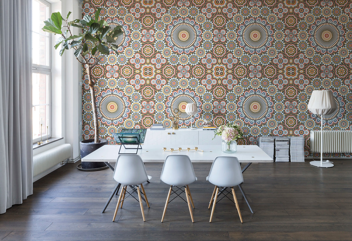 Geometric Pattern Mural Wallpaper - room preview 02
