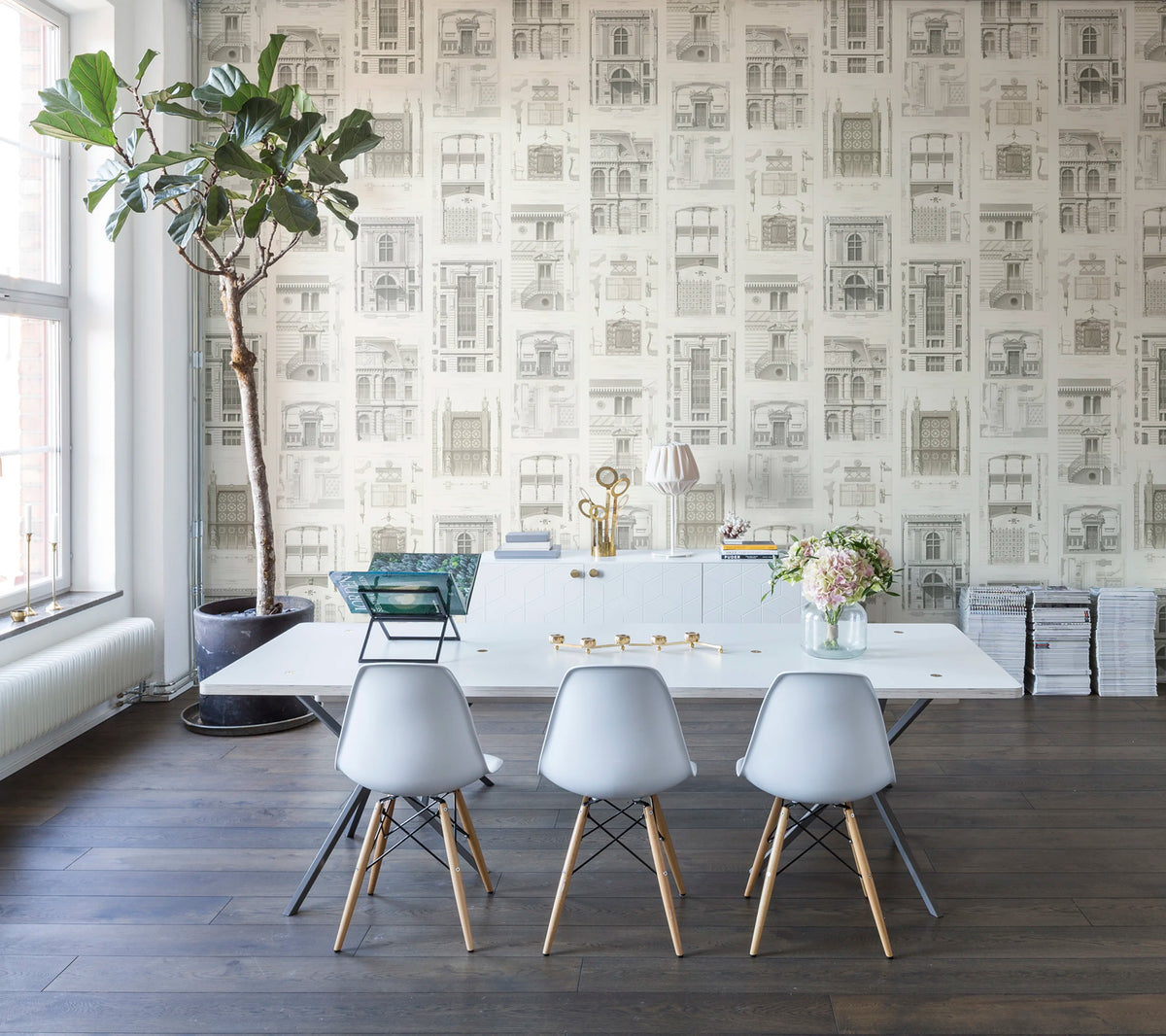 Architect, Vintage Mural Wallpaper - room preview 02