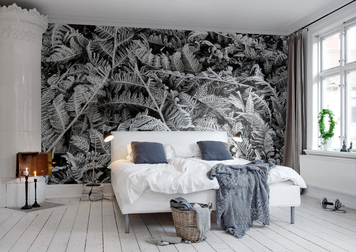 Frost Leaf Mural Wallpaper - room preview 02