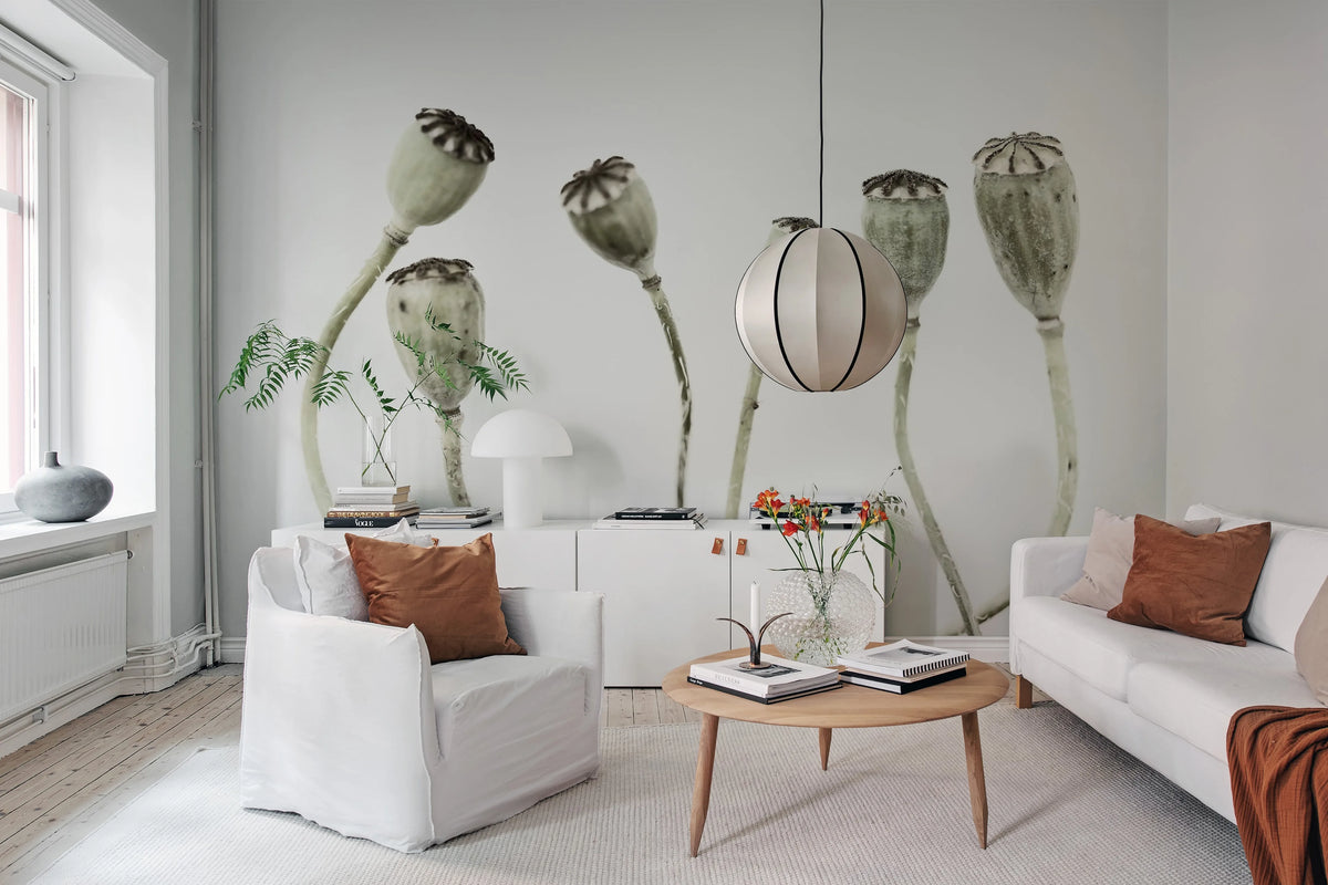 Simple Seedpod Mural Wallpaper - room preview 02