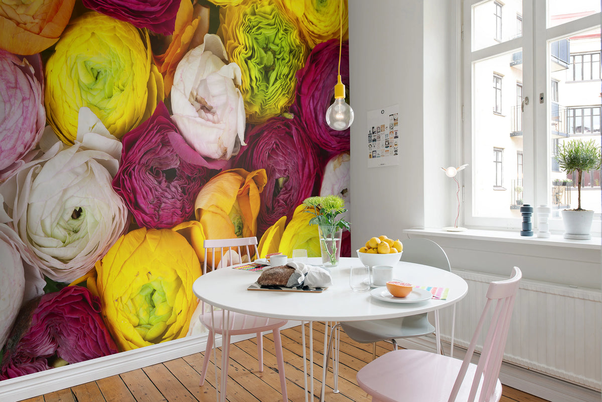 Ranunculus Mural Wallpaper - room preview 02