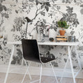 Rosegarden, Black Mural Wallpaper - room preview 02
