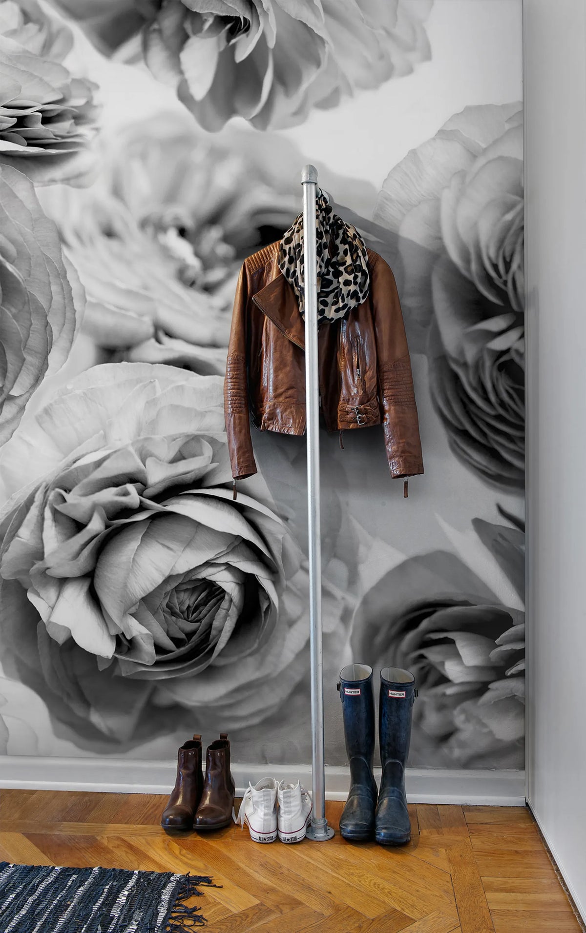 Summer Wind, Black and White Mural Wallpaper - room preview 02