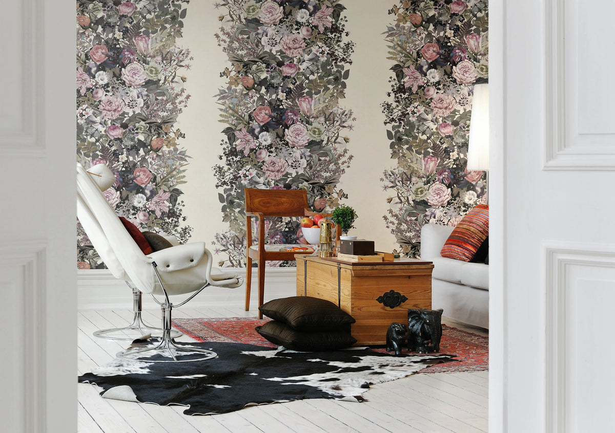 Flowerbed, Vintage Mural Wallpaper - room preview 02