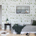 Floral Alphabet Mural Wallpaper - room preview 02