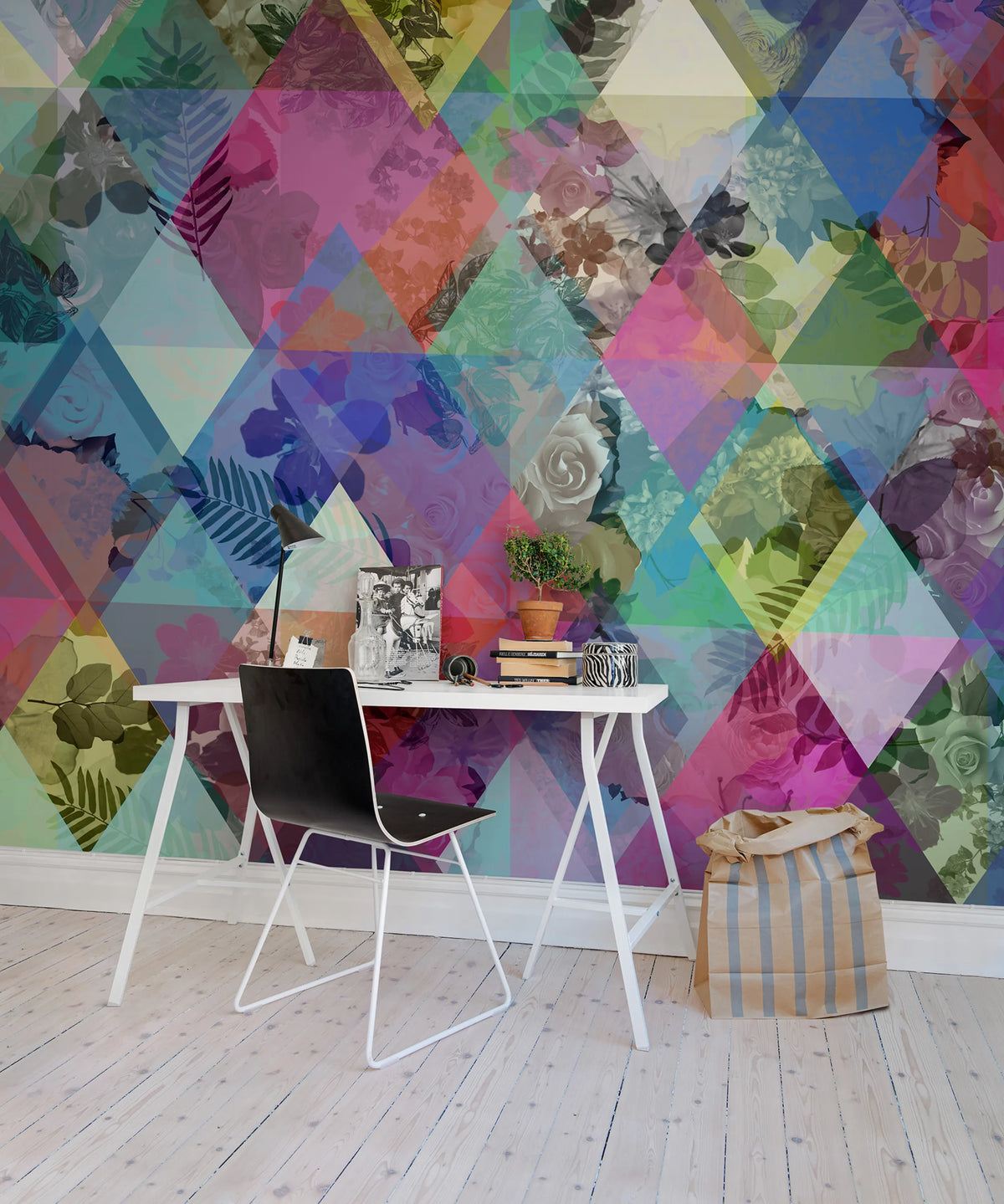 Harlequin Roses Mural Wallpaper - room preview 02