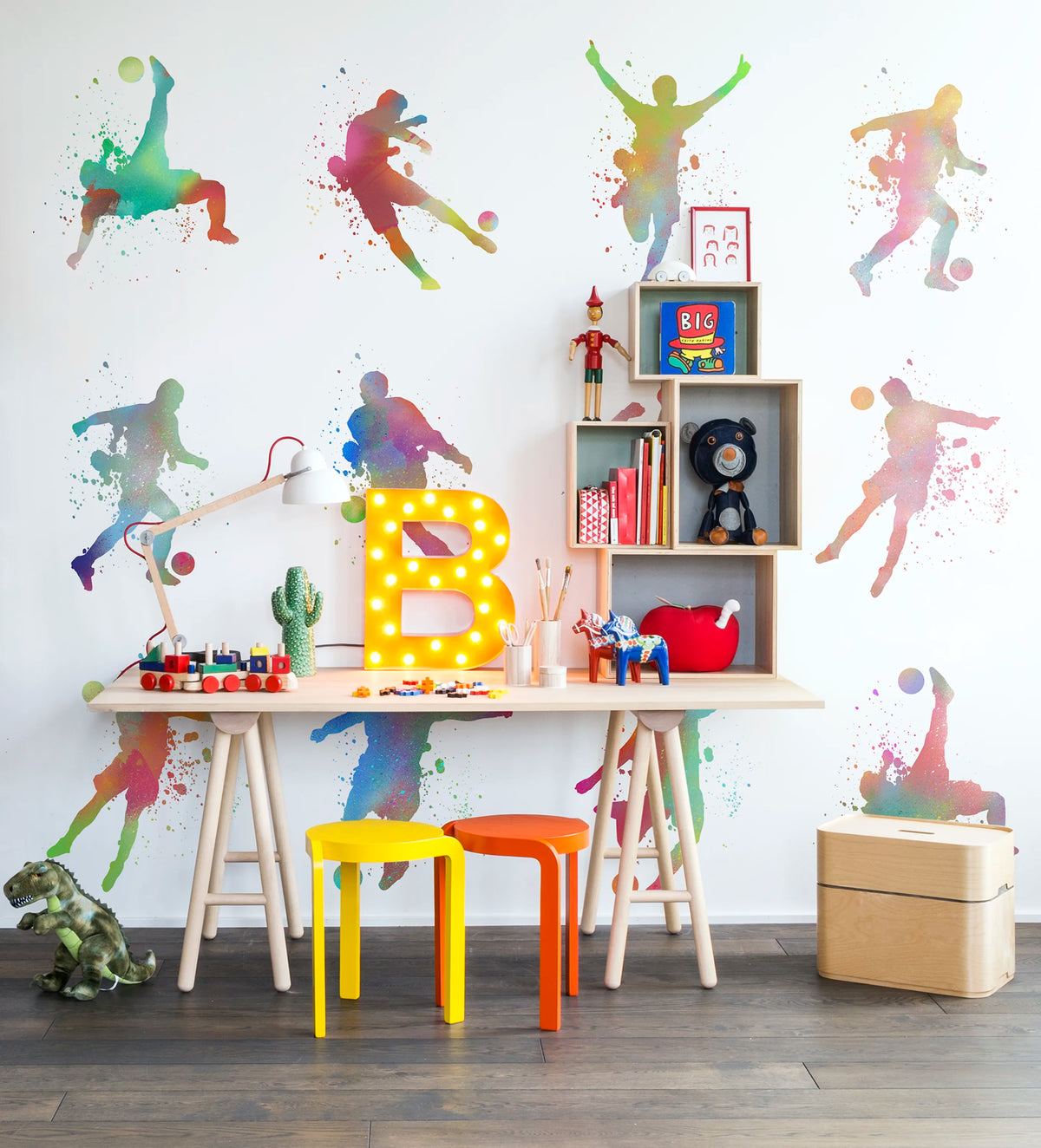 Footboll, Color Mural Wallpaper - room preview 02