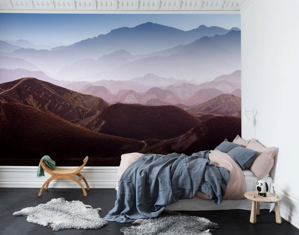 Gradient Mountains Mural Wallpaper - room preview 02