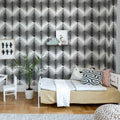Pom Pom, Black Mural Wallpaper - room preview 02