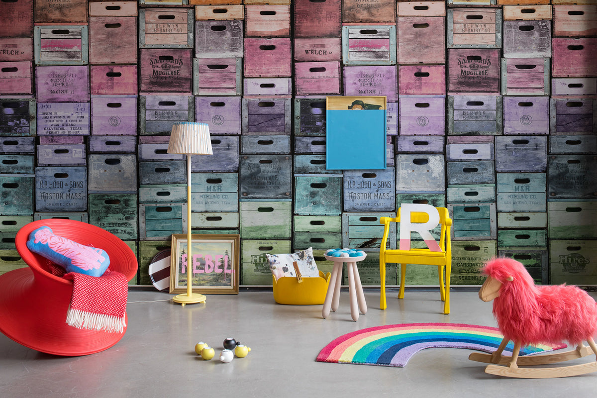 Color Boxes Mural Wallpaper - room preview 02