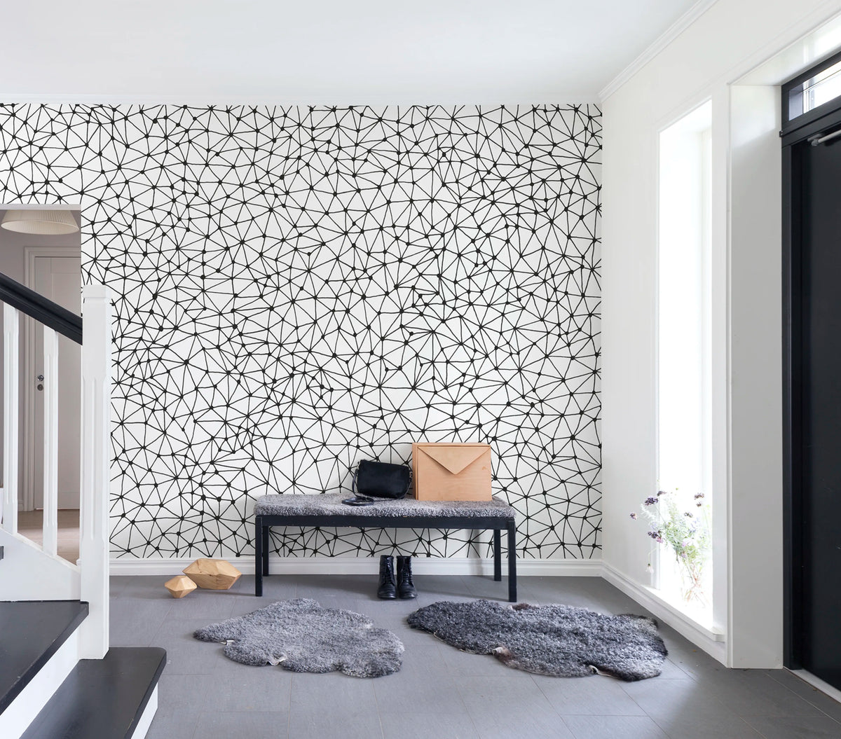 Twinkle Twinkle, Black Mural Wallpaper - room preview 02