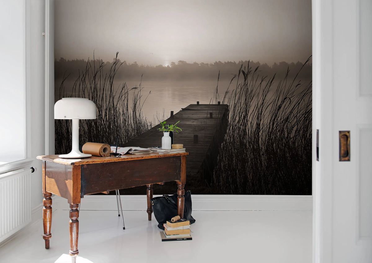 Misty Lake Mural Wallpaper - room preview 02