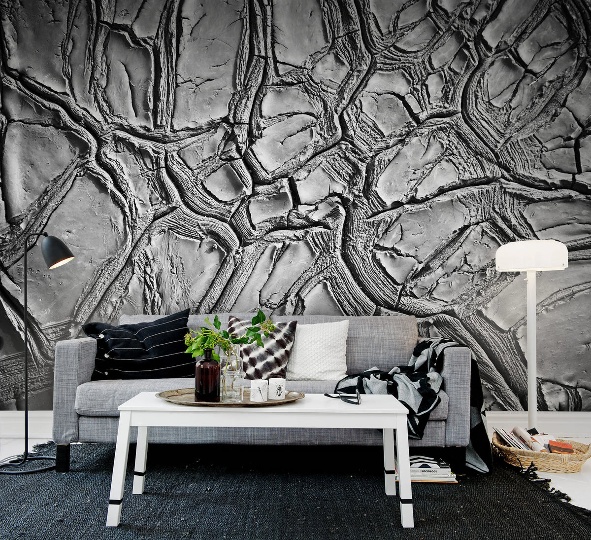 Dried Clay Mural Wallpaper - room preview 02