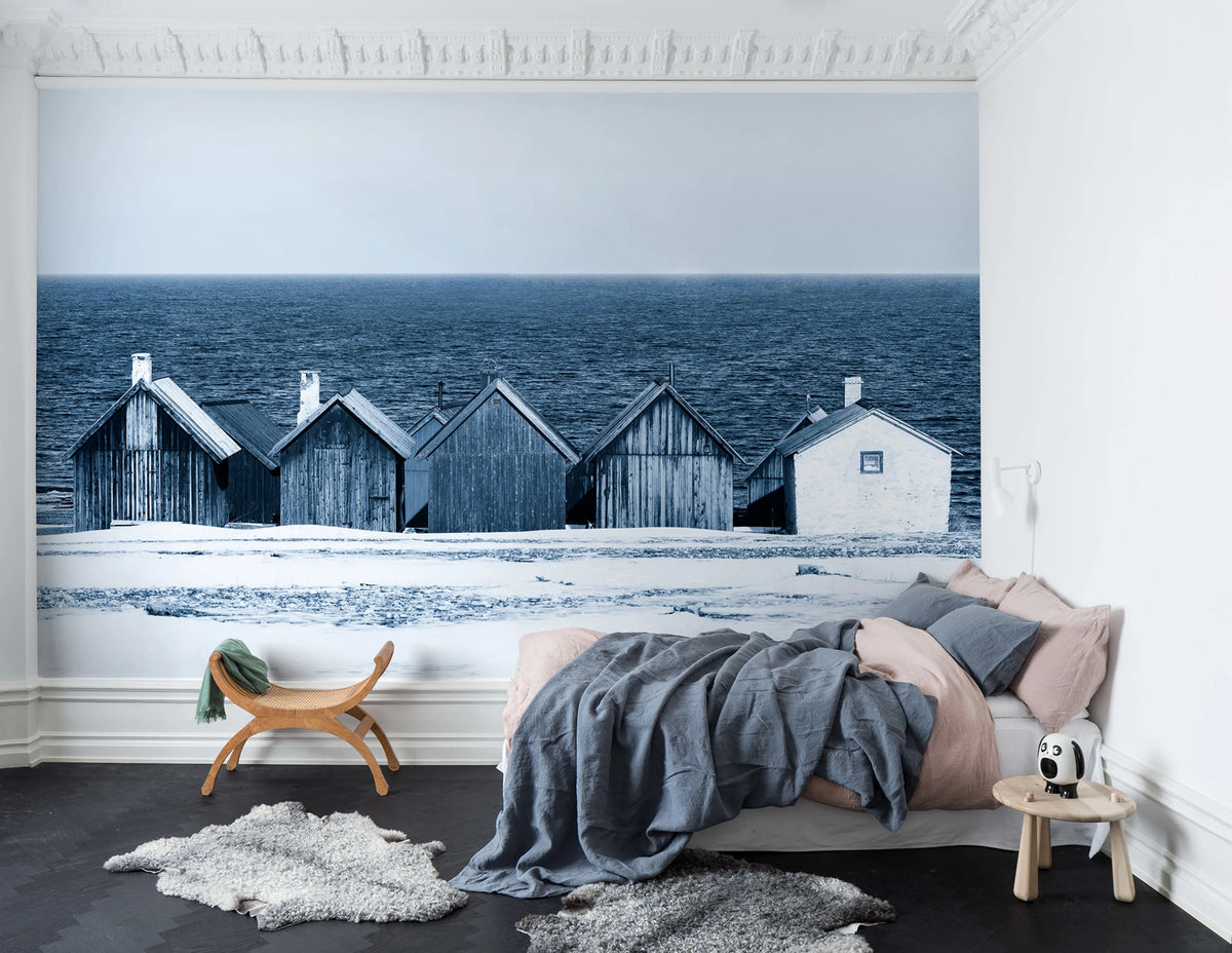 Boathouse Blues Mural Wallpaper - room preview 02