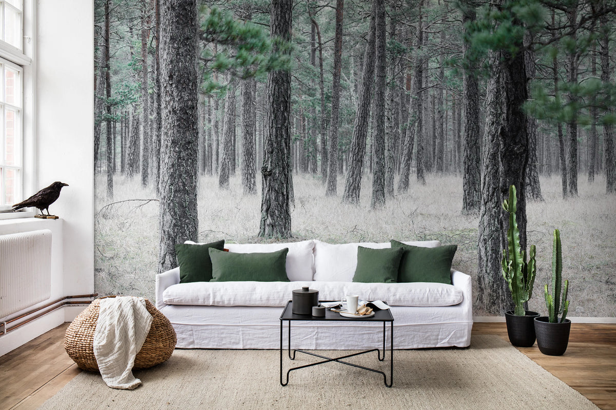 Pine Forest Mural Wallpaper - room preview 02