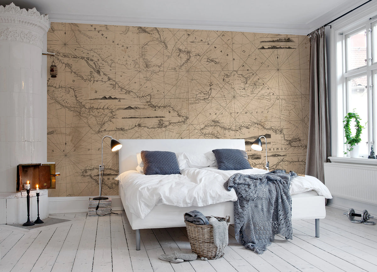 Navigation Lines Mural Wallpaper - room preview 02