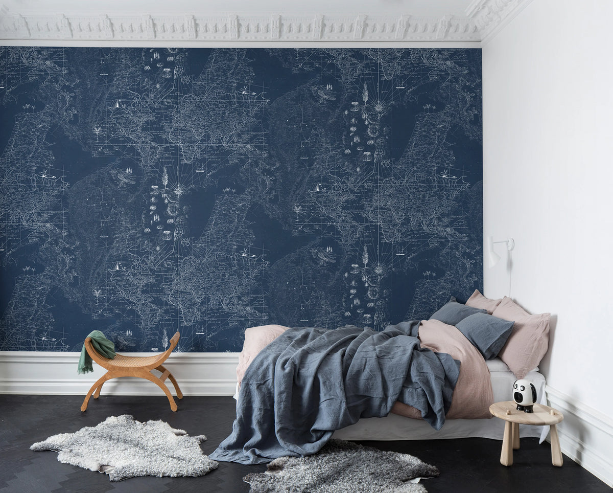 Treasure Hunt, Midnight Mural Wallpaper - room preview 02