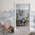 Paper Mountains, Blue Mural Wallpaper - room preview 02