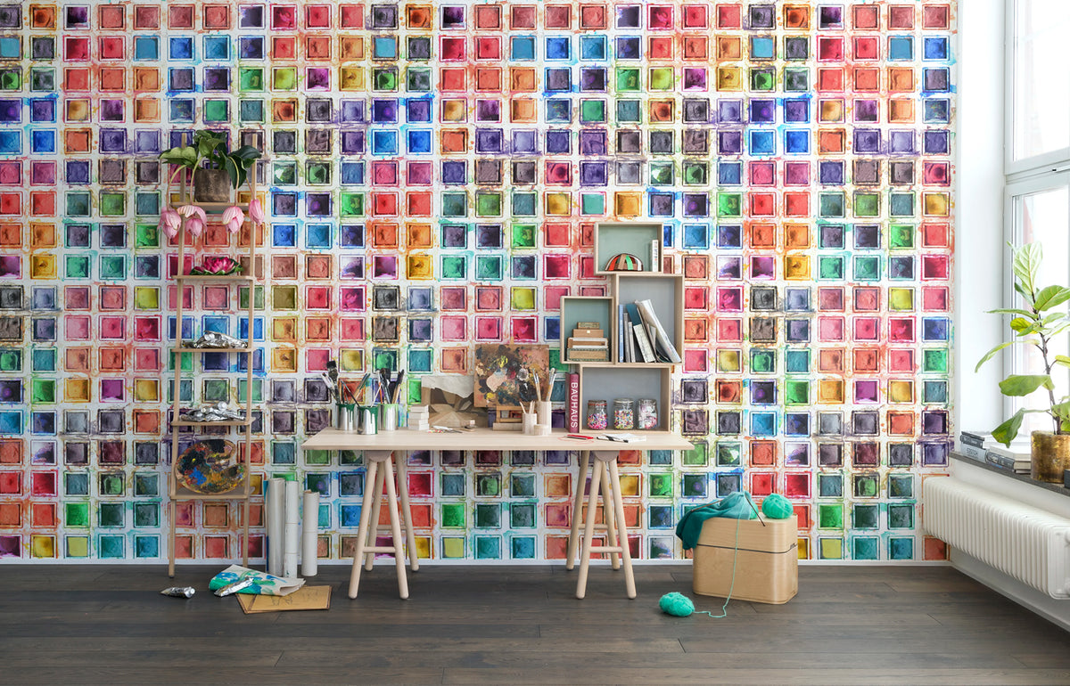 Rainbow Palette Mural Wallpaper - room preview 02