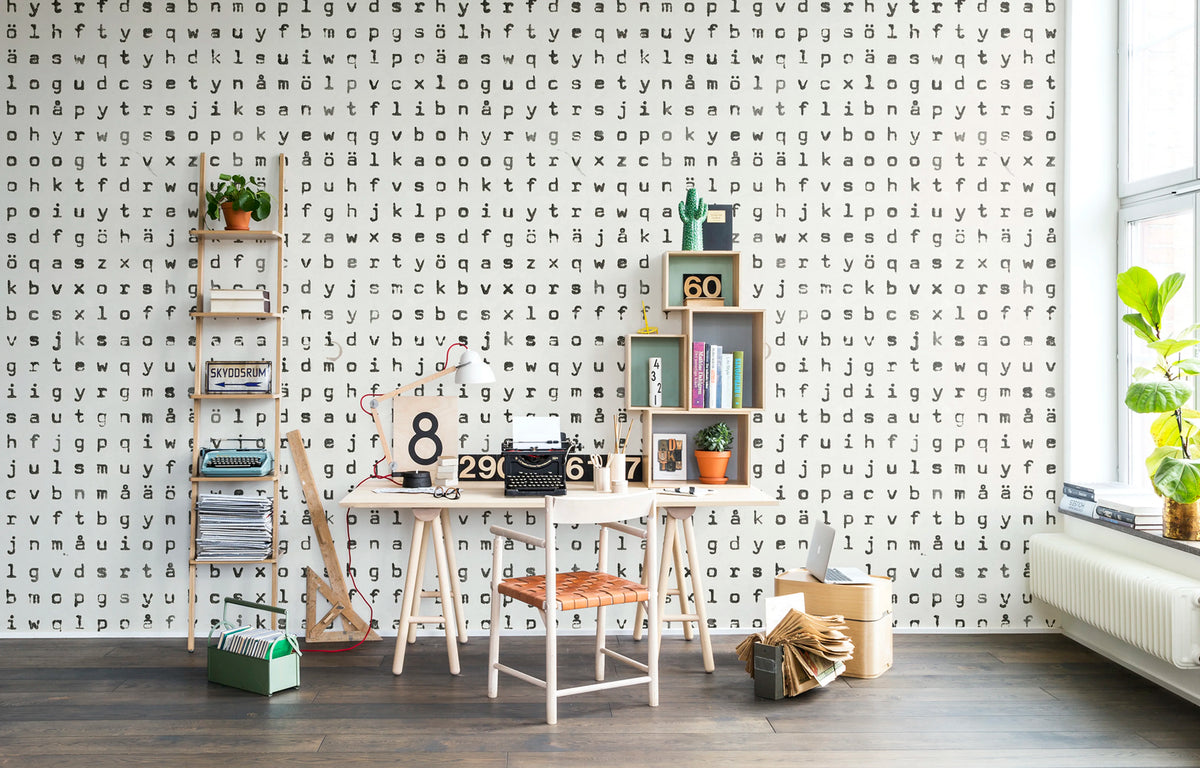 Typomania Mural Wallpaper - room preview 02