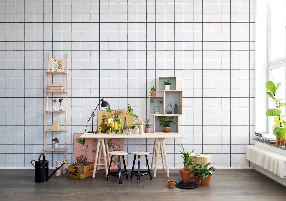 Climbing Clorofyl, White Mural Wallpaper - room preview 02