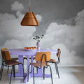 Cuddle Clouds, Graphite Mural Wallpaper - room preview 02