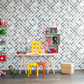 Patchwork Play, Gray Mural Wallpaper - room preview 02