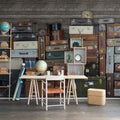 Stacked Suitcases Mural Wallpaper - room preview 02